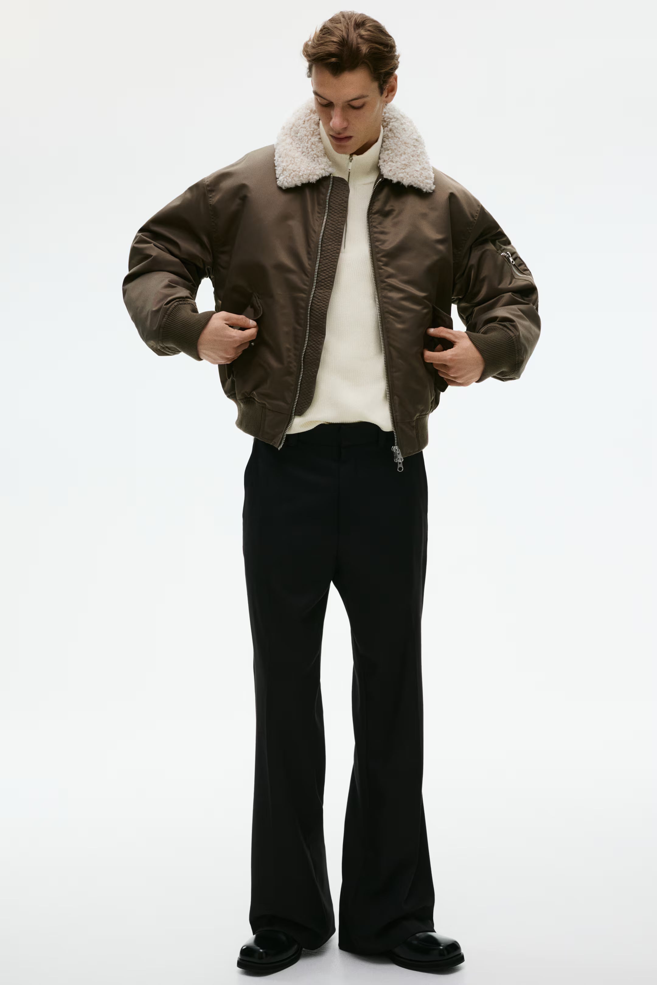 Regular Fit Zip-top jumper