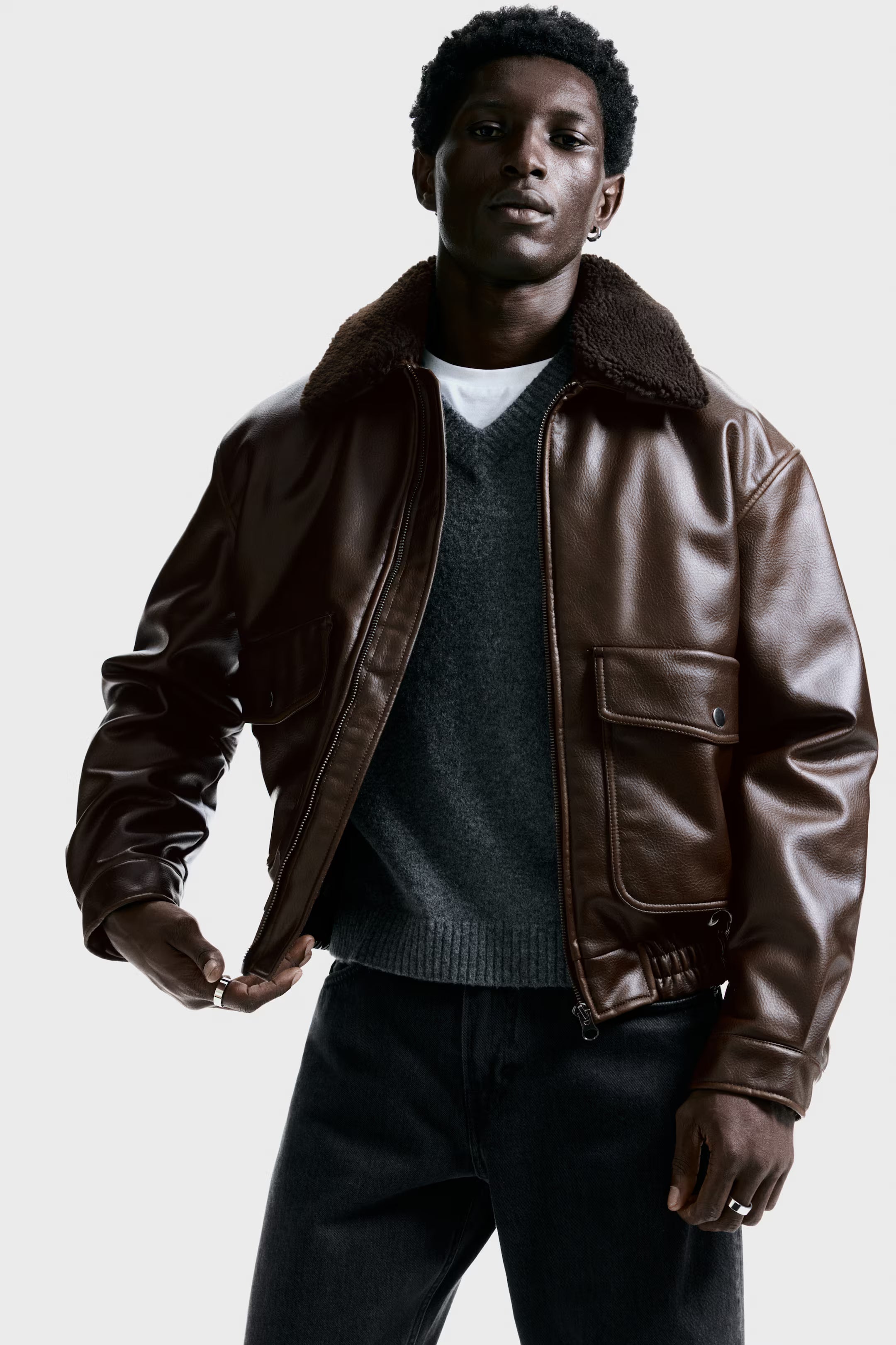 Padded aviator jacket