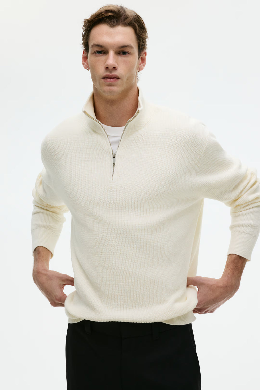 Regular Fit Zip-top jumper